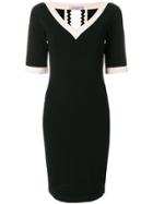 D.exterior Cut-out Fitted Dress - Black