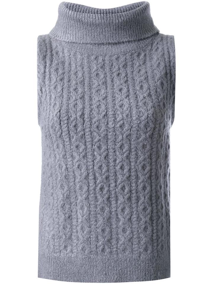 Guild Prime Cable Knit Top, Women's, Size: 36, Grey, Acrylic