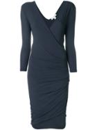 James Perse Fitted Wrap Style Dress - Blue