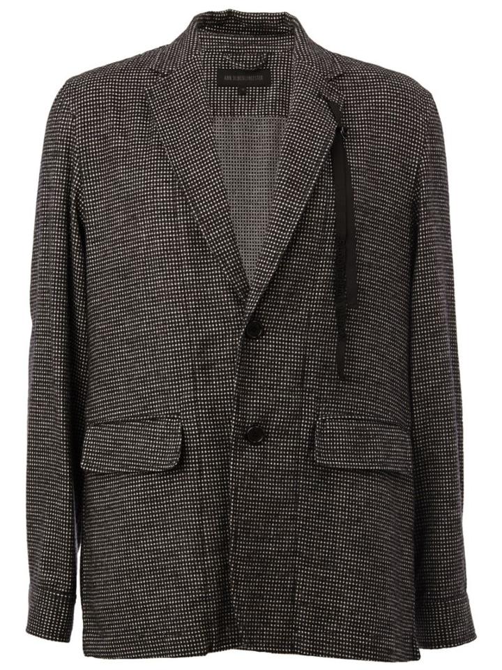 Ann Demeulemeester Grise Strap Detail Blazer, Men's, Size: Large, Black, Cotton