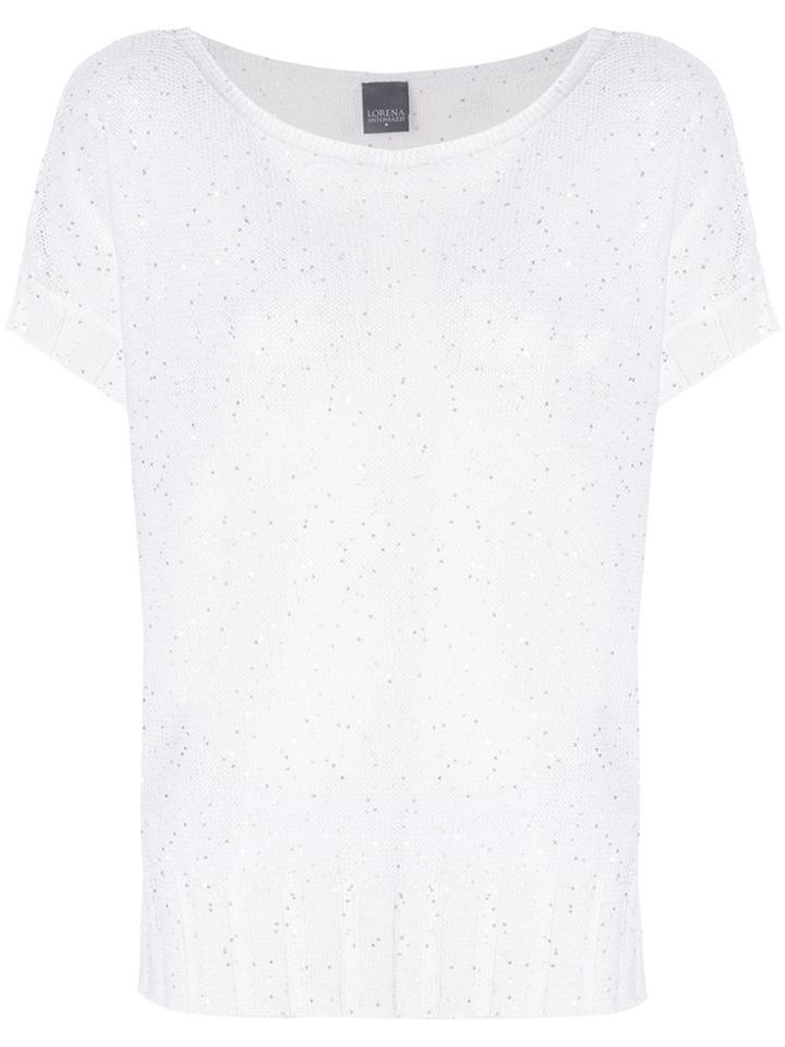 Lorena Antoniazzi Sequin Detailed Knit Top - White