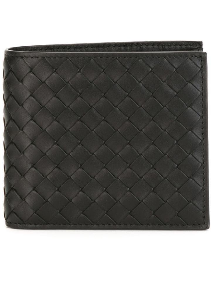 Bottega Veneta Nero Intrecciato Coin Purse Bi-fold Wallet - Black