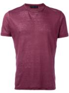 Etro Crew-neck T-shirt, Men's, Size: Small, Pink/purple, Linen/flax