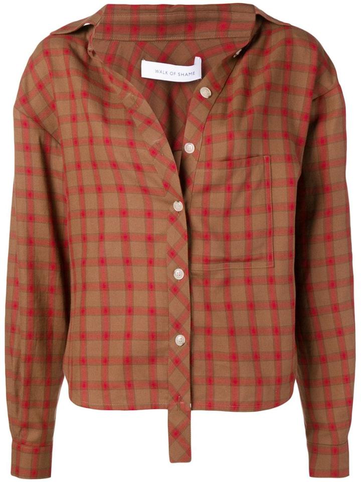 Walk Of Shame Relaxed Check Shirt - Brown