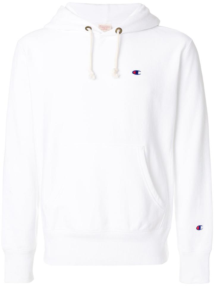 Champion Embroidered Logo Hoodie - White