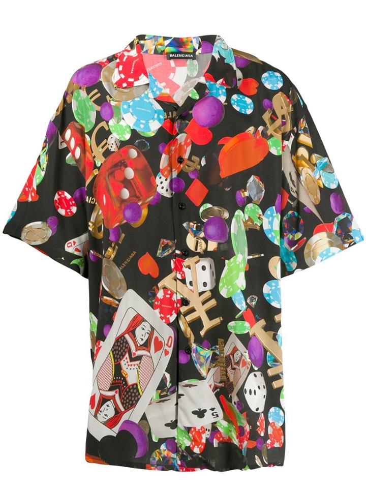 Balenciaga Poker Print Shirt - Black