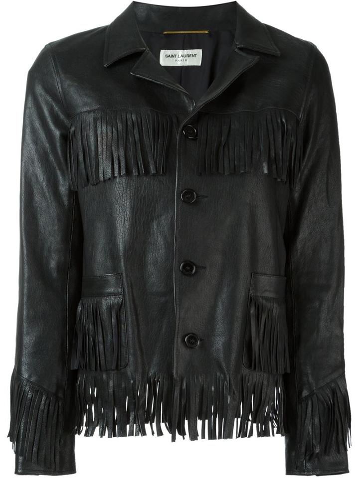 Saint Laurent Curtis Jacket, Women's, Size: 38, Black, Lamb Skin/silk