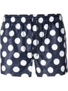 Dolce & Gabbana Polka Dot Swim Shorts, Men's, Size: 3, Blue, Polyester/polyamide/spandex/elastane
