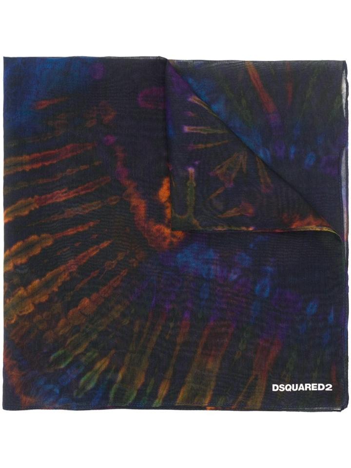 Dsquared2 Tie-dye Scarf - Black