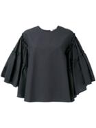 Msgm - Flared Sleeves Blouse - Women - Cotton/polyester - 38, Black, Cotton/polyester