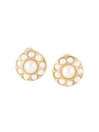 Givenchy Vintage Pearl Stud Clip-on Earrings - Metallic