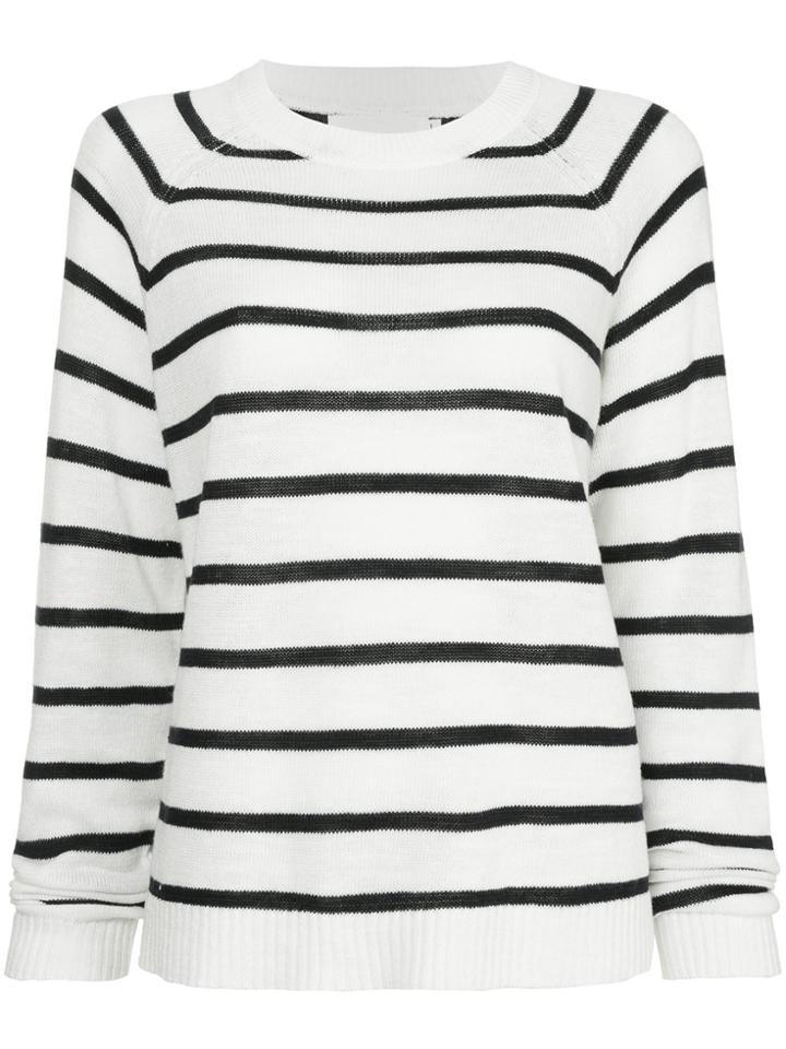 Bassike Striped Marine Jumper - White