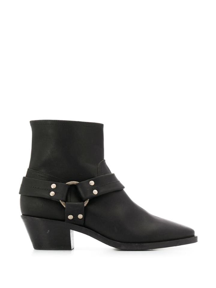 Golden Goose Buckled Ankle Boots - Black