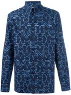 Givenchy Geometric Star Print Shirt, Men's, Size: 38, Blue, Cotton