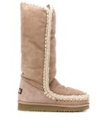 Mou Woven Detail Padded Boots - Neutrals
