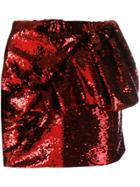 Alexandre Vauthier Sequin Mini Skirt - Red
