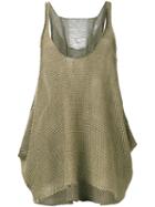 Stella Mccartney - Distressed Knit Vest - Women - Linen/flax - 42, Women's, Green, Linen/flax