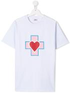 Gcds Kids Teen Heart Print T-shirt - White