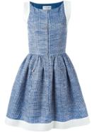 Chanel Vintage Pleated A-line Dress - Blue