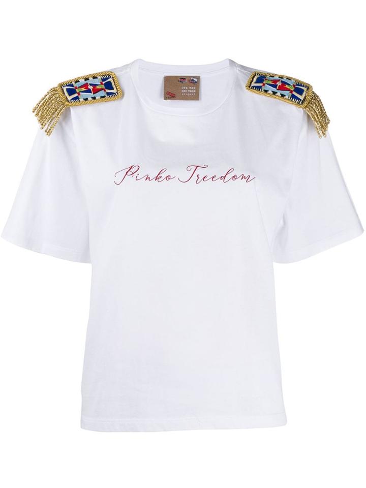 Pinko Shoulder Appliqué T-shirt - White