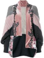 Antonio Marras Embellished Draped Cardigan - Pink & Purple
