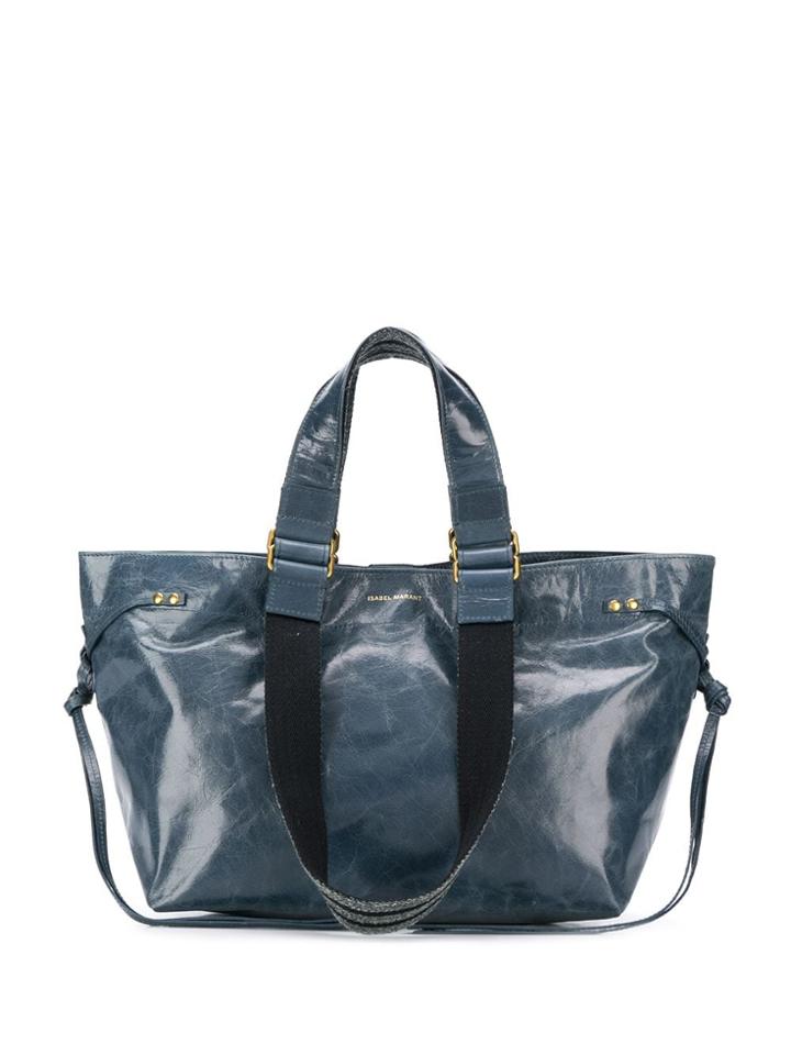 Isabel Marant Logo Embossed Shoulder Bag - Blue