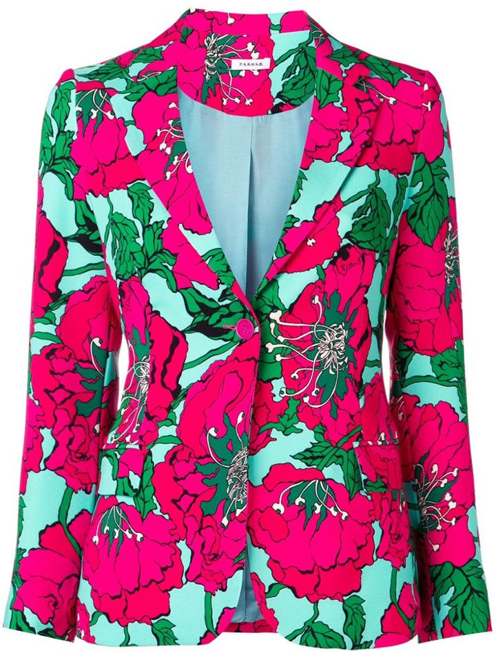 P.a.r.o.s.h. Floral Print Blazer - Pink