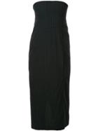 Comme Des Garçons Pre-owned Pinstriped Tube Dress - Black