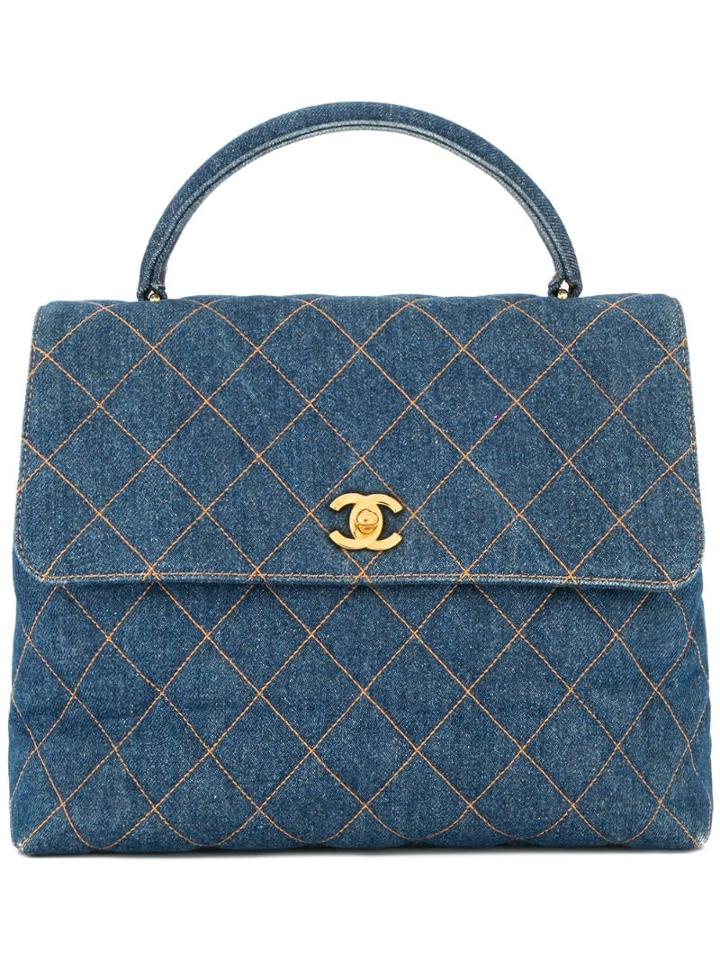 Chanel Pre-owned Quilted Denim Handbag - Blue