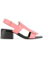 Marni Block Heel Sandals - Pink & Purple