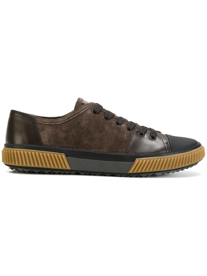 Prada Classic Lace-up Sneakers - Brown