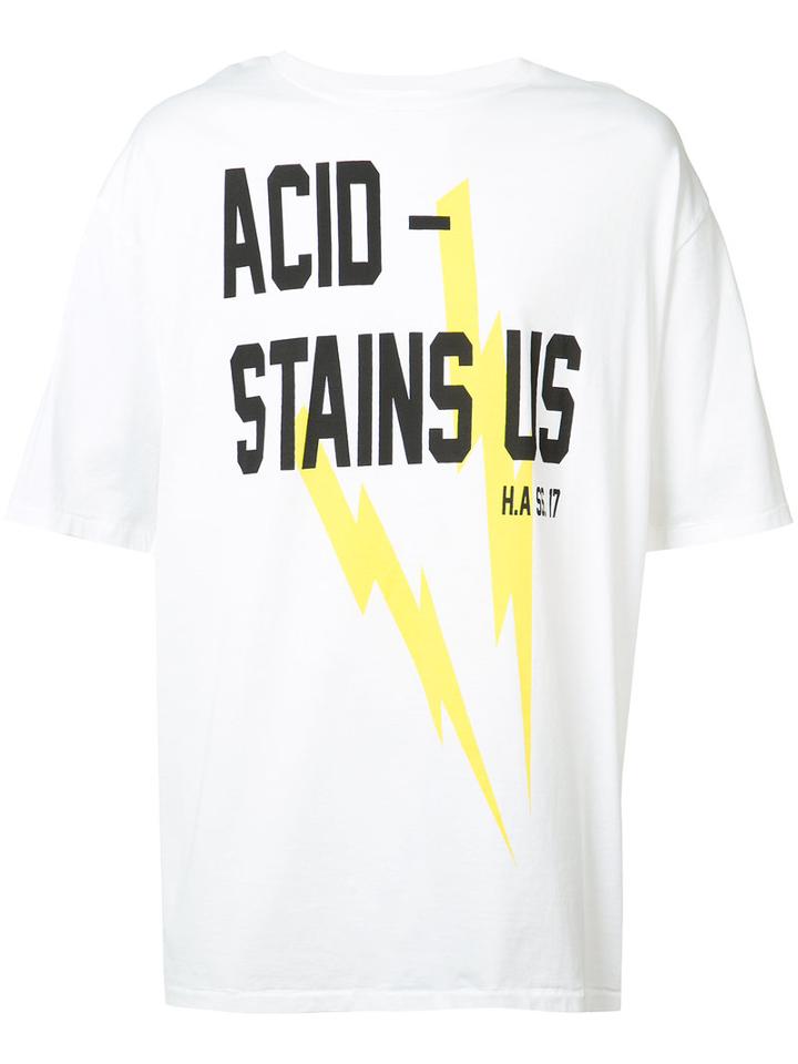 Haider Ackermann 'acid' Print Boxy T-shirt, Men's, Size: Small, White, Acetate/cotton