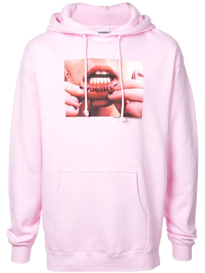 Pleasures Tattoo Print Hoodie - Pink