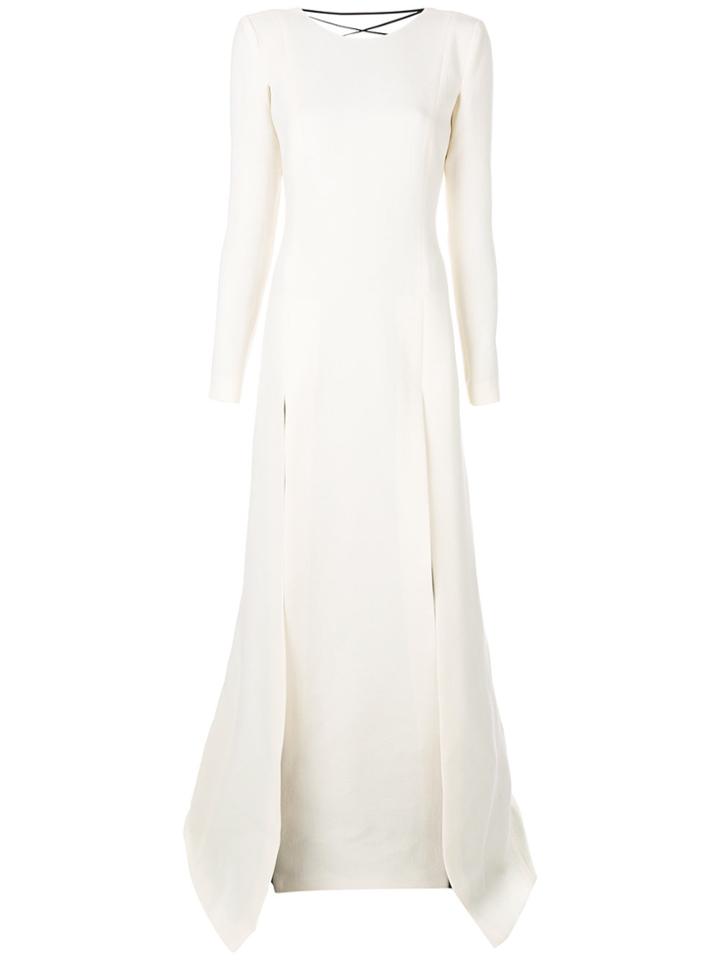 Fausto Puglisi Corset-back Slit Dress - White