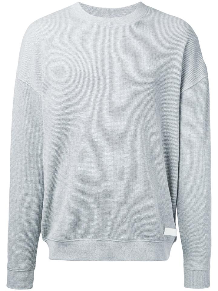 The Upside Waffle Crew Neck Sweater - Grey