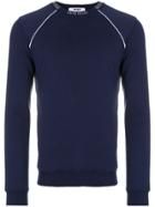 Msgm Logo Printed Collar Sweatshirt - Blue