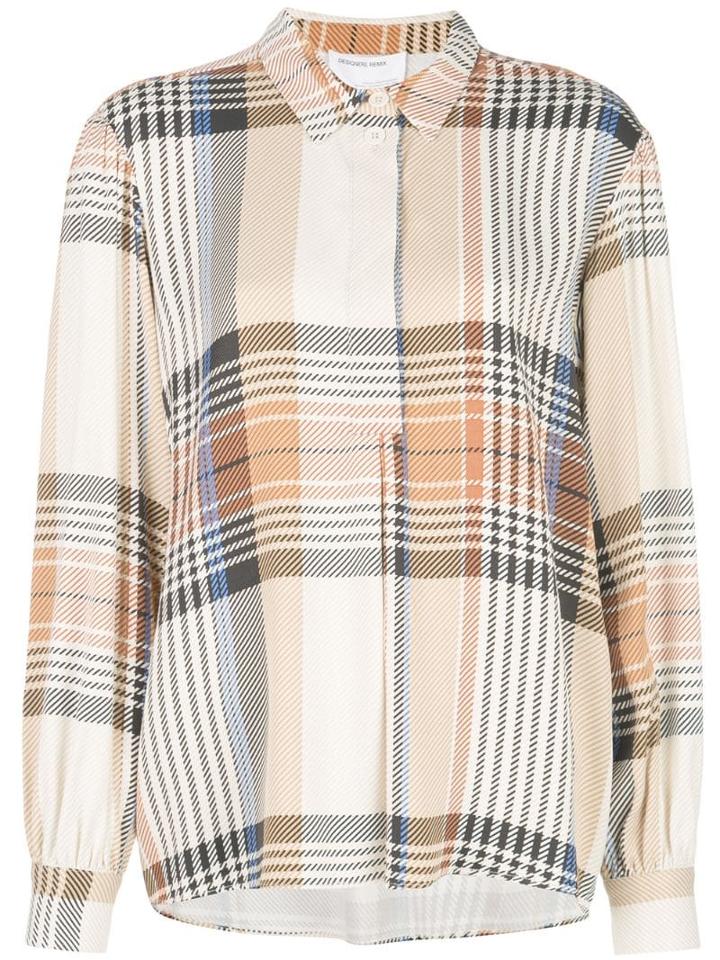 Designers Remix Checked Print Shirt - White