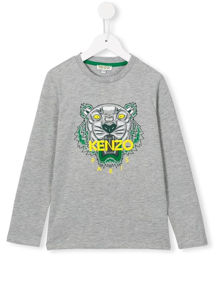 Kenzo Kids 'tiger' Top, Girl's, Size: 10 Yrs, Grey