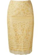 Martha Medeiros 'renascenca' Lace Pencil Skirt