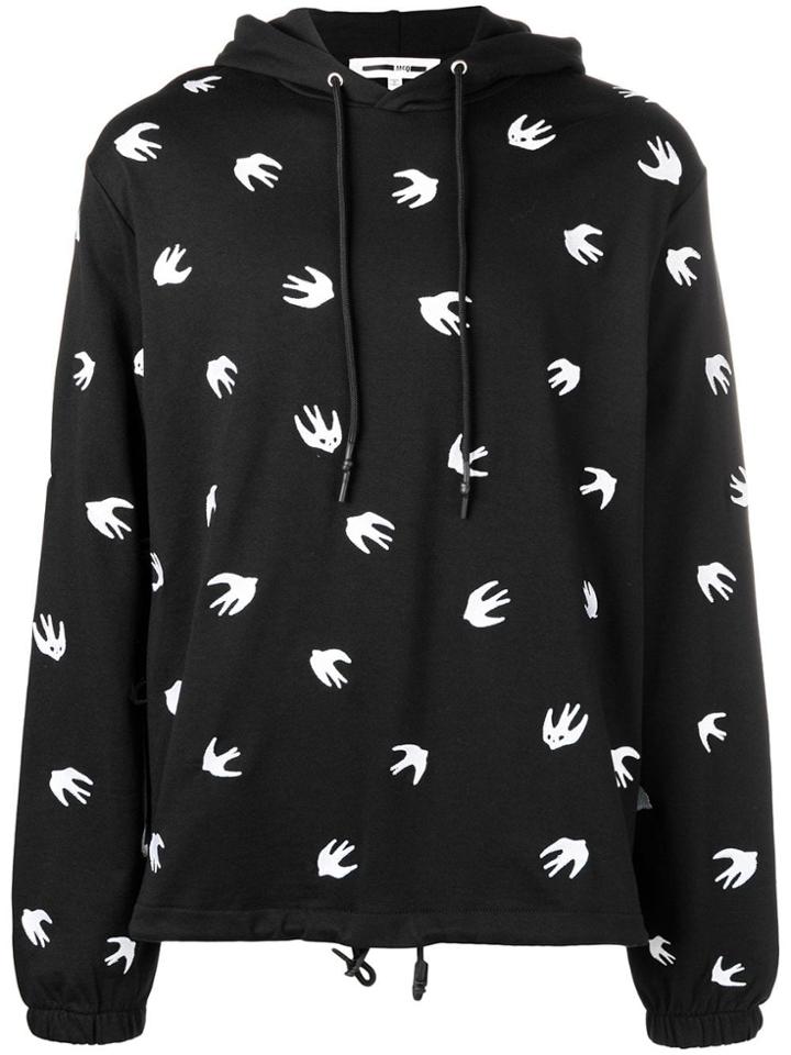 Mcq Alexander Mcqueen Bird Pattern Hoodie - Black