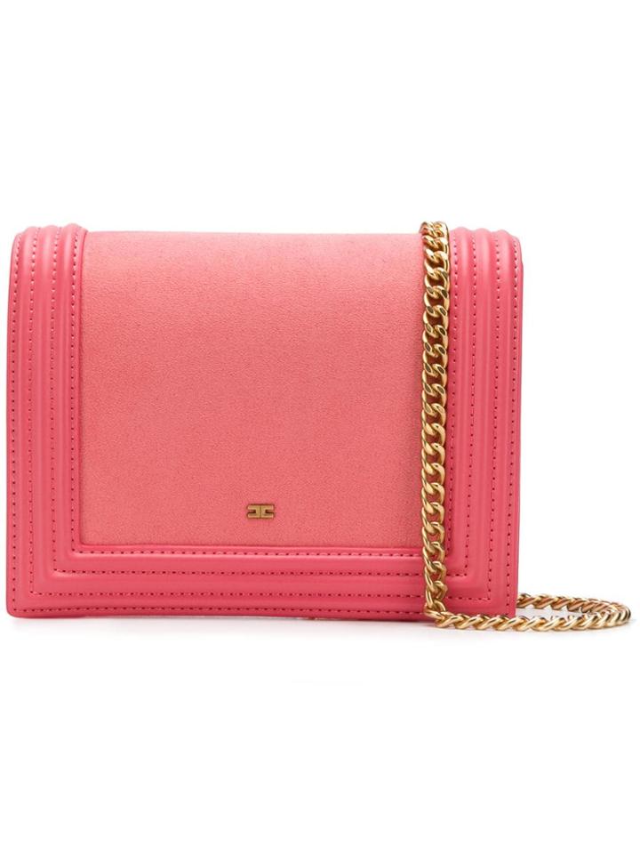 Elisabetta Franchi Logo Plaque Crossbody Bag - Pink