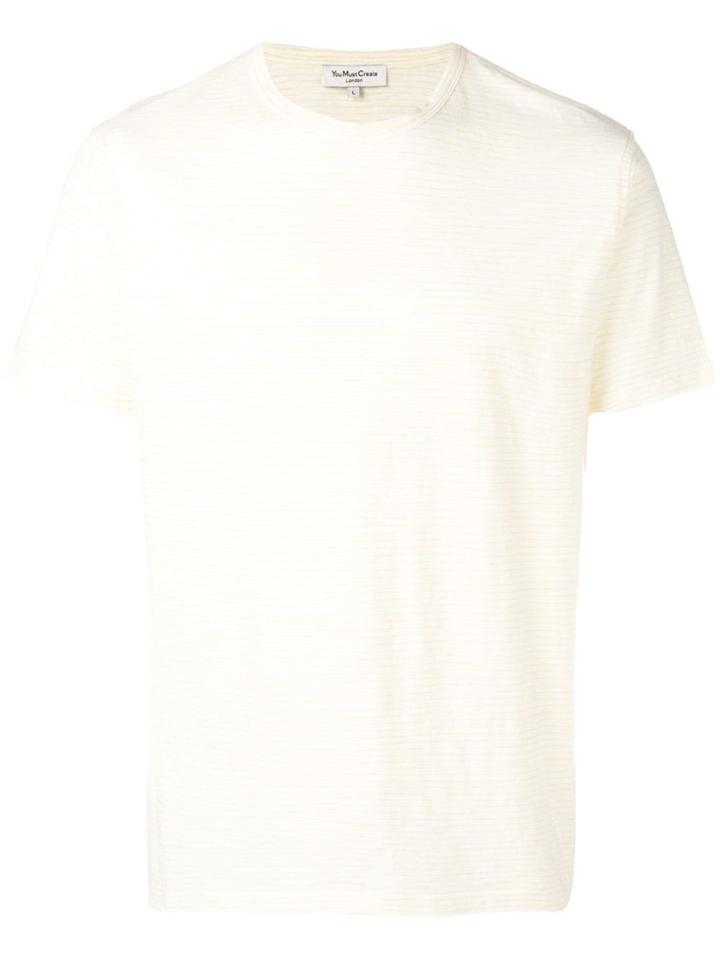 Ymc Horizontal Pinstripe T-shirt - Yellow
