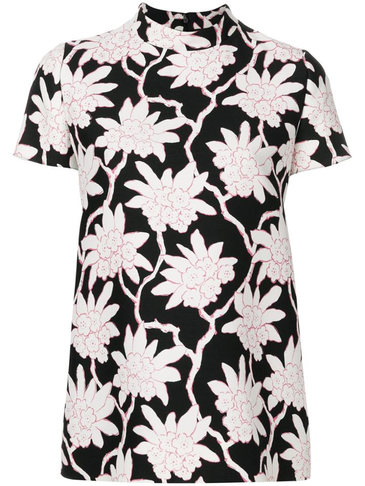 Valentino Floral Print Top - Black