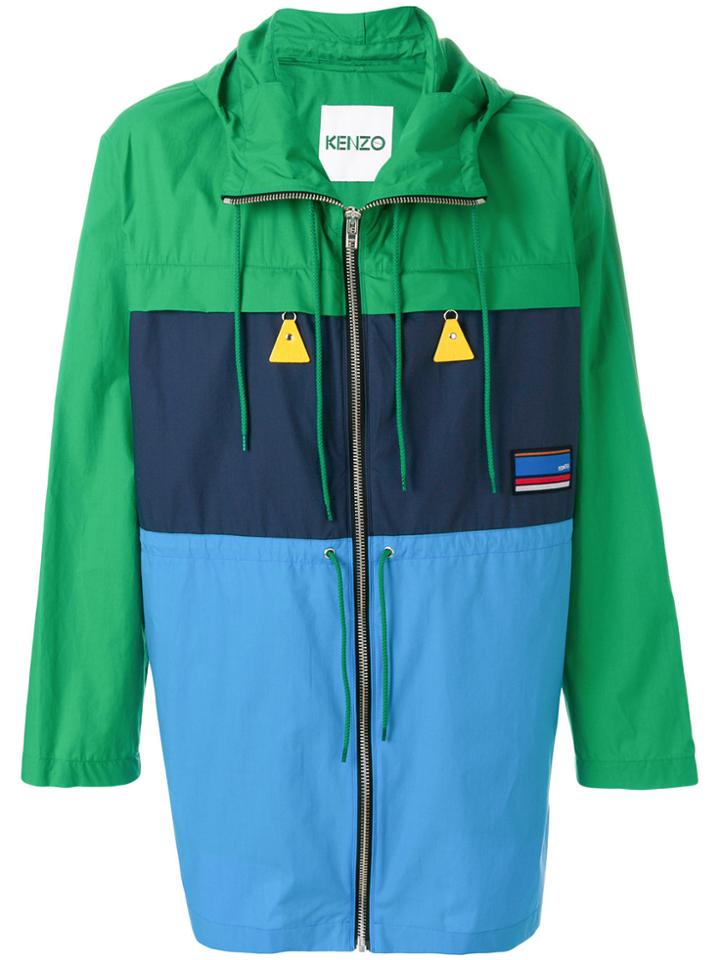 Kenzo Colour Block Parka - Green