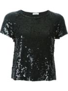P.a.r.o.s.h. Sequin T-shirt, Women's, Size: M, Black, Polyamide/spandex/elastane/pvc