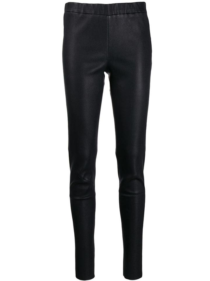 Arma Skinny Leather Trousers - Black