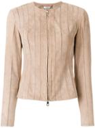 Desa Collection Classic Leather Jacket - Nude & Neutrals