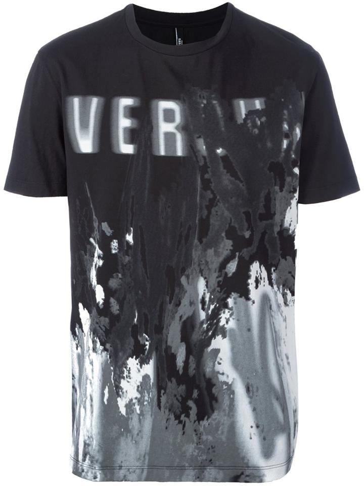 Versus Logo Print T-shirt, Men's, Size: Medium, Black, Cotton