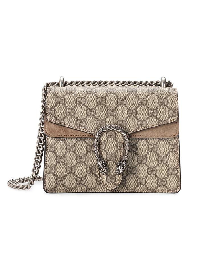 Gucci - Dionysus Gg Supreme Mini Bag - Women - Suede/canvas/metal - One Size, Nude/neutrals, Suede/canvas/metal