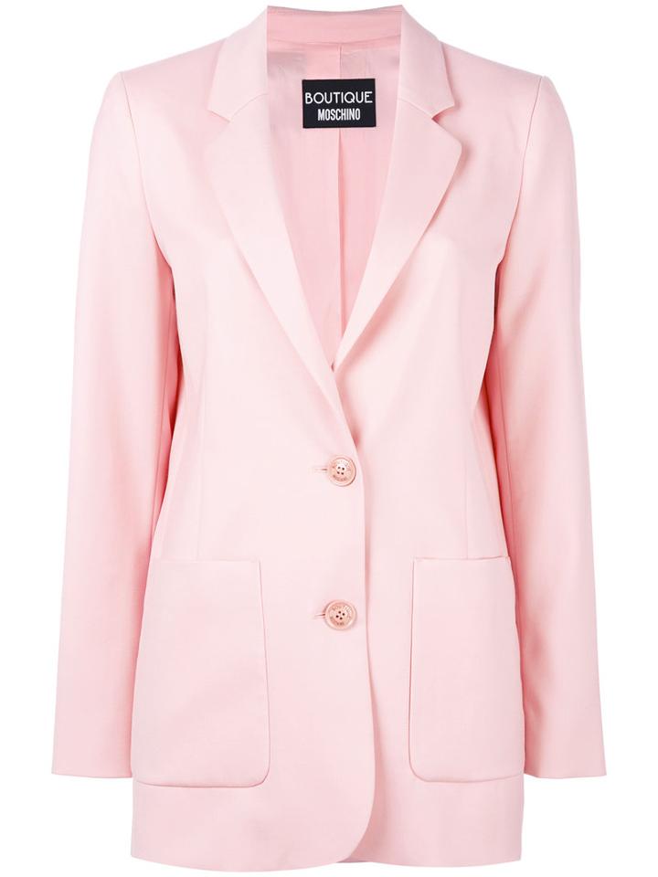 Boutique Moschino Two Button Blazer, Women's, Size: 42, Pink/purple, Other Fibres/virgin Wool